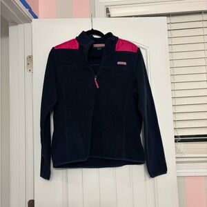 Vineyard Vines Navy and Pink Crew Neck Sweater